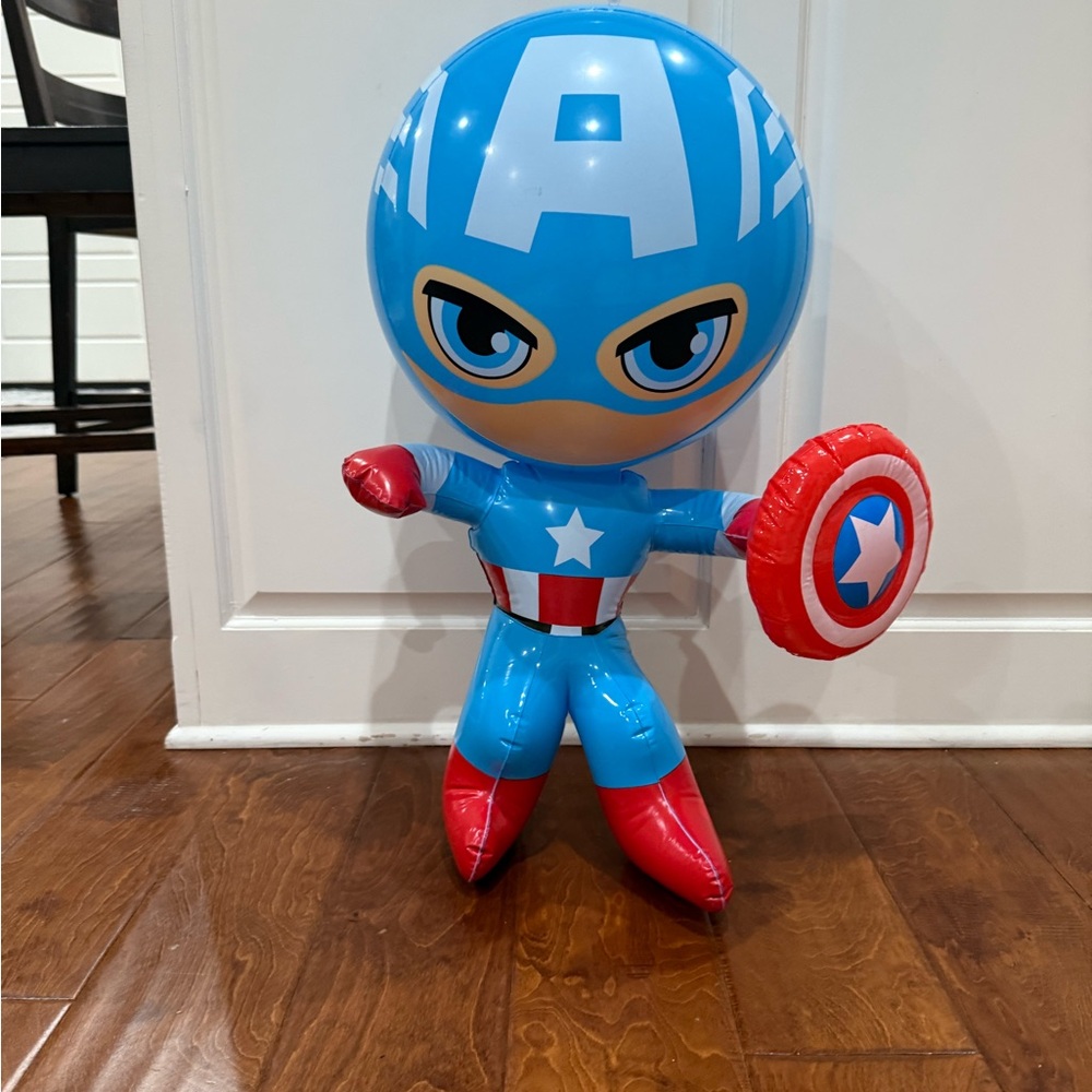 Blue and Red Inflatable Superhero Toy